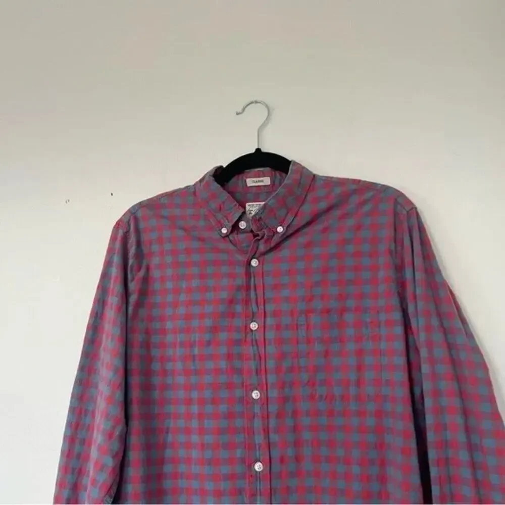 J. Crew Stretch Secret Wash Shirt In Organic Cotton Gingham